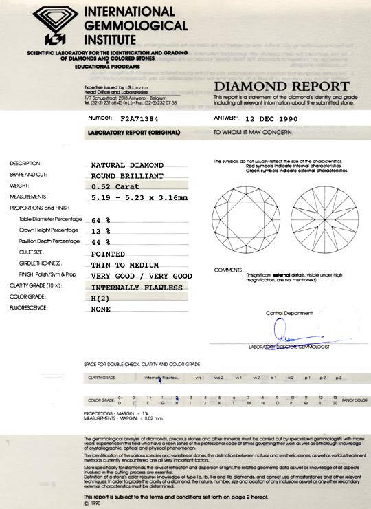 Foto 9 - Diamant 0,52ct Brillant, IGI Lupenrein Wesselton, D5822
