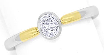 Foto 1 - Ovaler Diamant 0,39ct tolles Feuer in Bicolor Gold-Ring, R9065