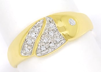 Foto 1 - Designer-Bandring mit 11 Diamanten in 750er Gold, S2017