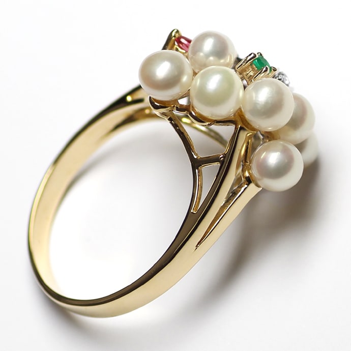 Foto 3 - Rubine Saphire Smaragde Perlen Diamanten-Ring, S2849