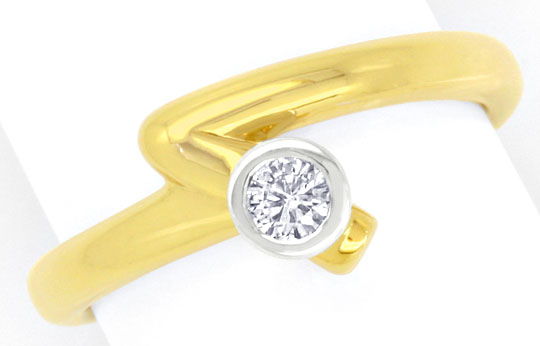 Foto 2 - Designer-Brillant-Diamant-Ring Gelbgold-Weißgold, S3923