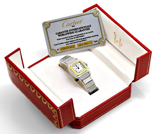 Foto 5 - Santos.de Cartier Damen Uhr Automatik Stahl-Gold Topuhr, U1209